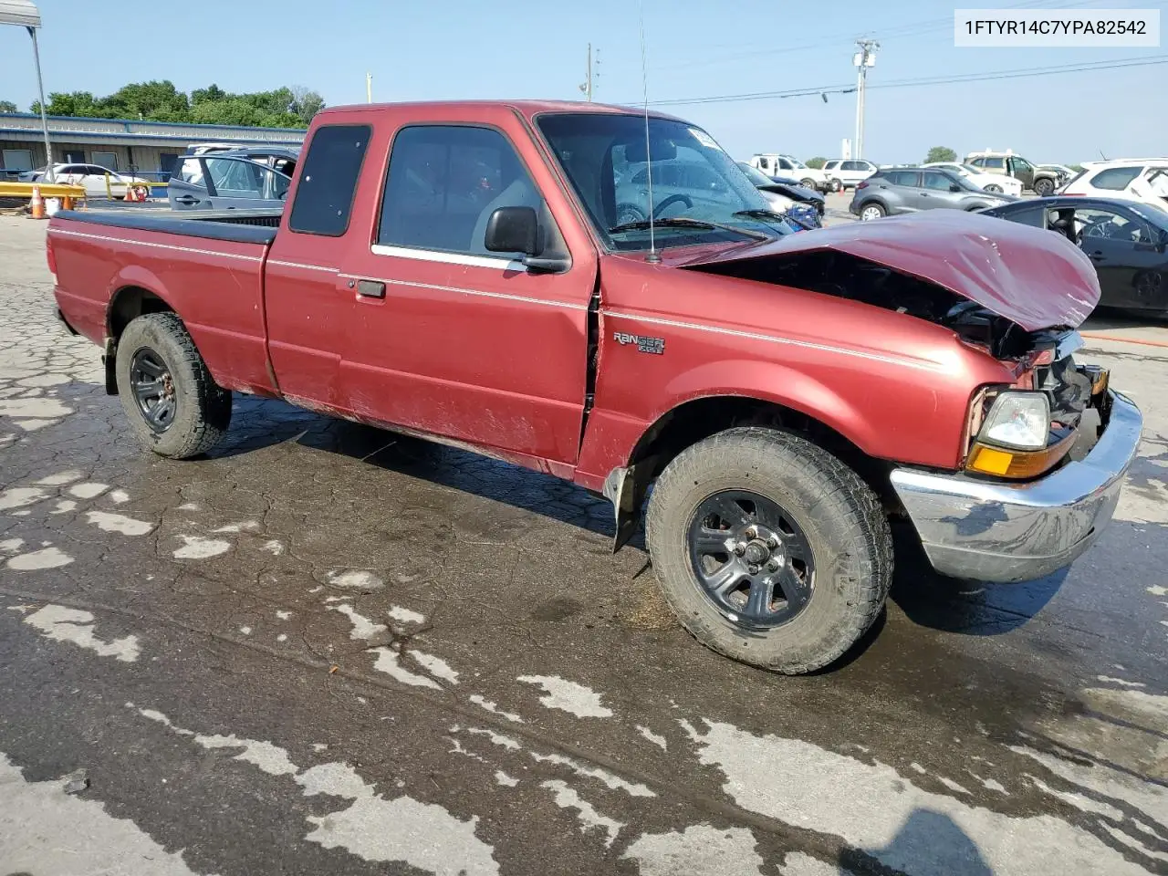 2000 Ford Ranger Super Cab VIN: 1FTYR14C7YPA82542 Lot: 62828525