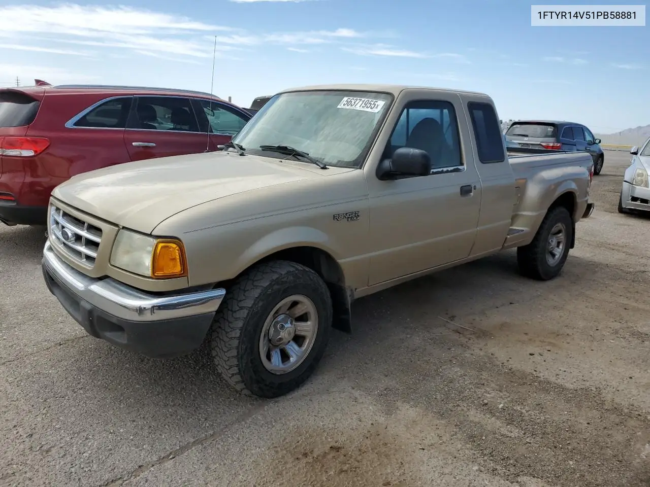 2001 Ford Ranger Super Cab VIN: 1FTYR14V51PB58881 Lot: 56371955
