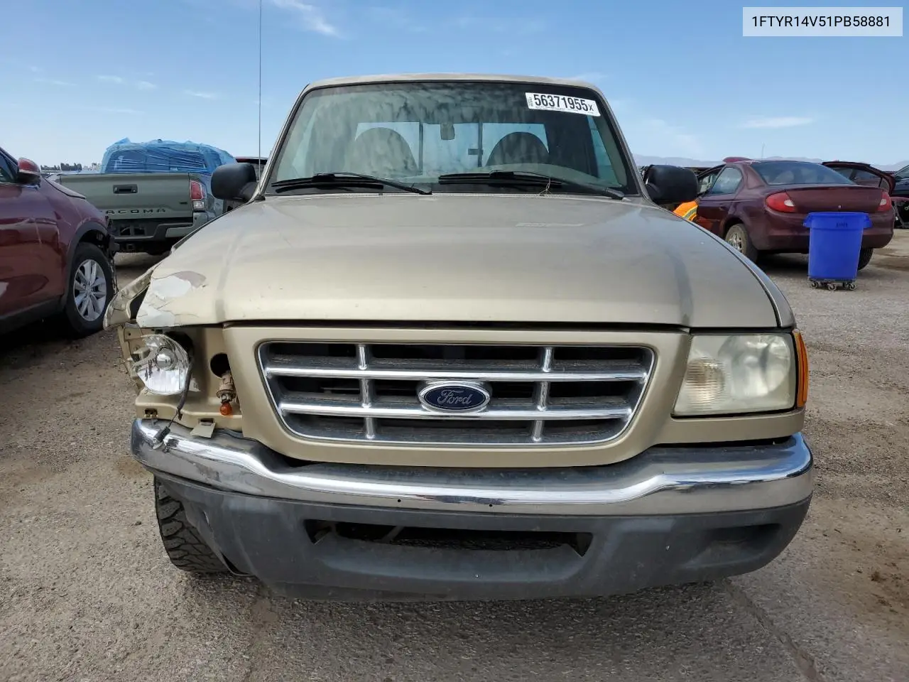 2001 Ford Ranger Super Cab VIN: 1FTYR14V51PB58881 Lot: 56371955