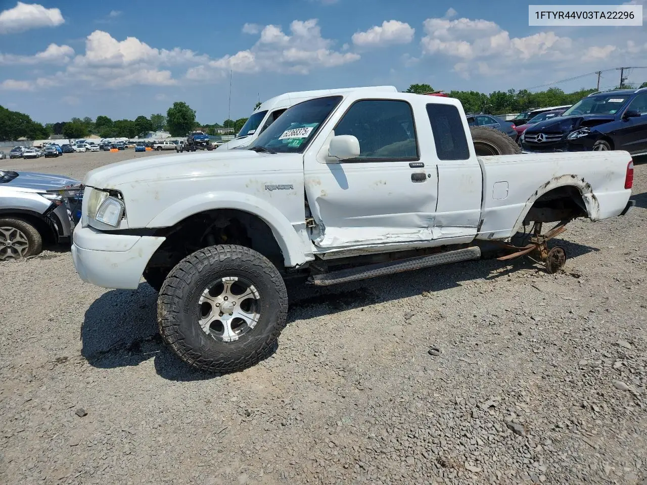 2003 Ford Ranger Super Cab VIN: 1FTYR44V03TA22296 Lot: 62368375