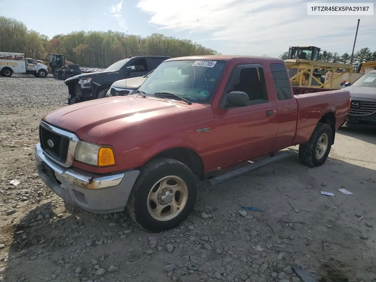 2005 Ford Ranger Super Cab VIN: 1FTZR45EX5PA29187 Lot: 54207765