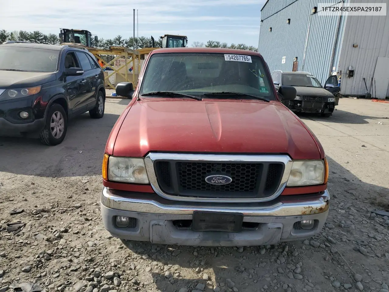 2005 Ford Ranger Super Cab VIN: 1FTZR45EX5PA29187 Lot: 54207765