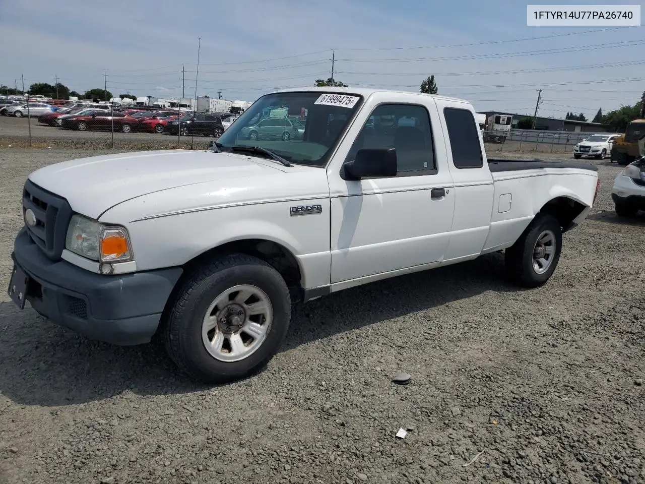 2007 Ford Ranger Super Cab VIN: 1FTYR14U77PA26740 Lot: 61999475