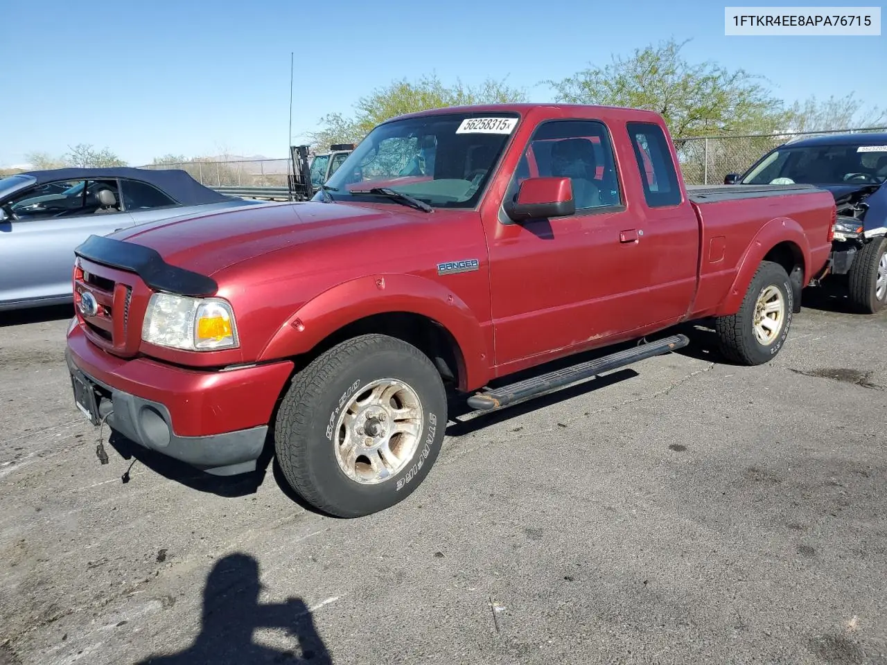 2010 Ford Ranger Super Cab VIN: 1FTKR4EE8APA76715 Lot: 56258315