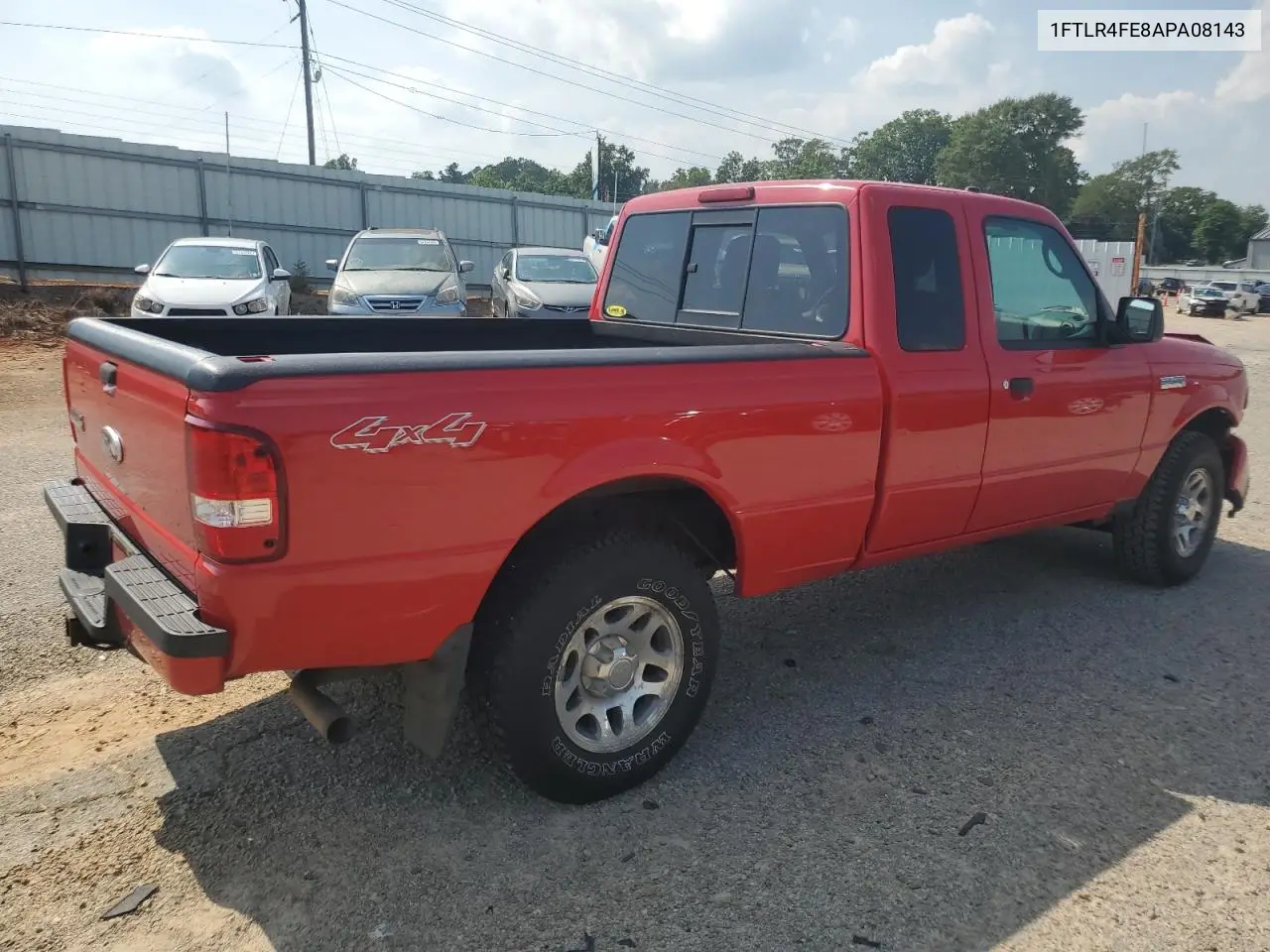 2010 Ford Ranger Super Cab VIN: 1FTLR4FE8APA08143 Lot: 62205775