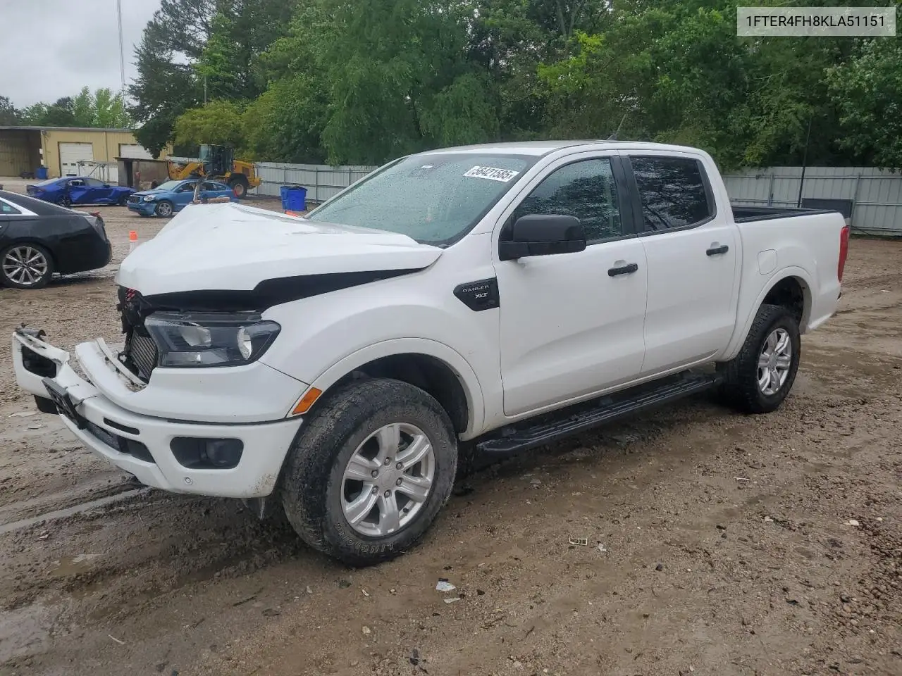 2019 Ford Ranger Xl VIN: 1FTER4FH8KLA51151 Lot: 56421585