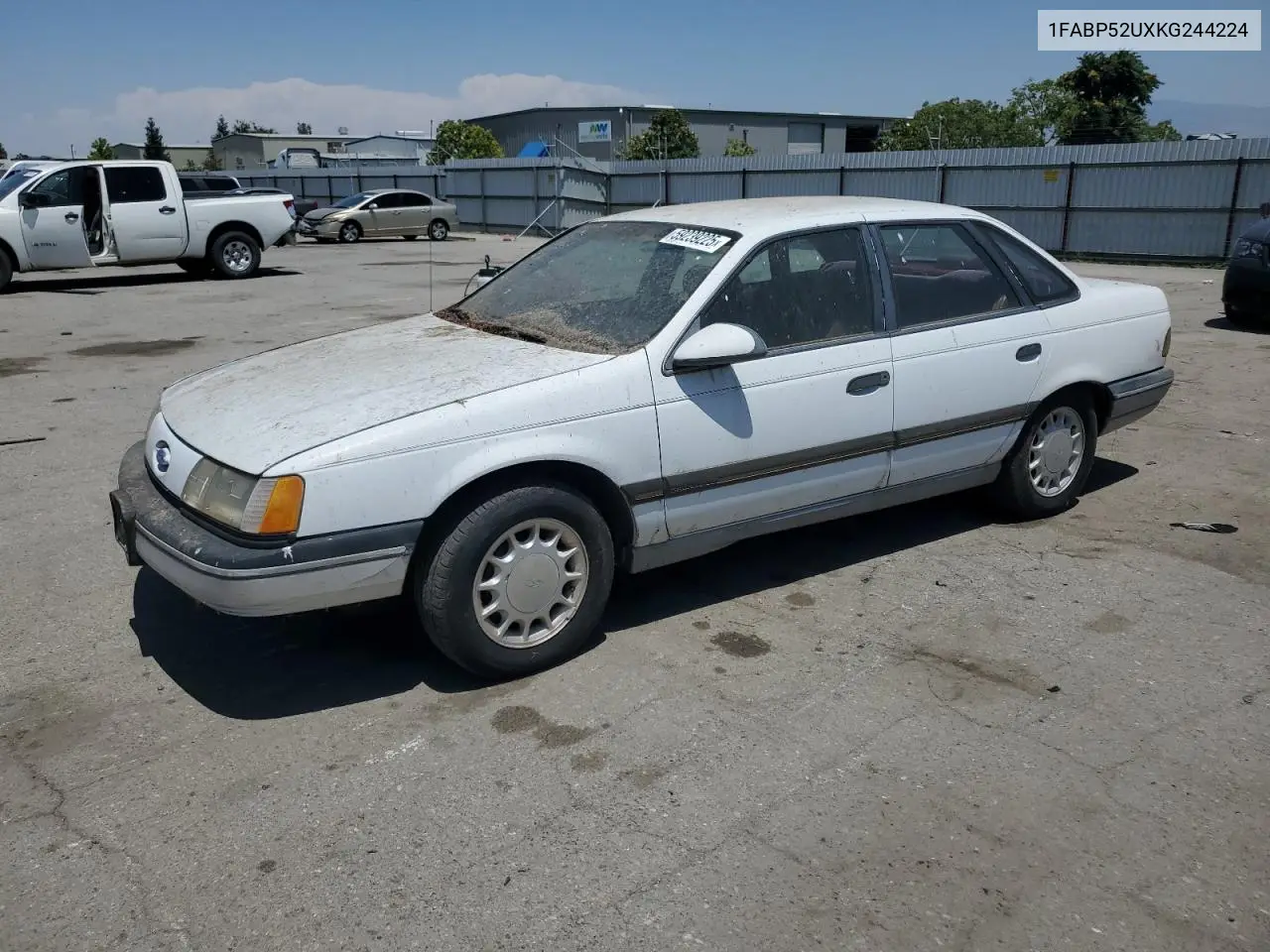 1989 Ford Taurus Gl VIN: 1FABP52UXKG244224 Lot: 59239225