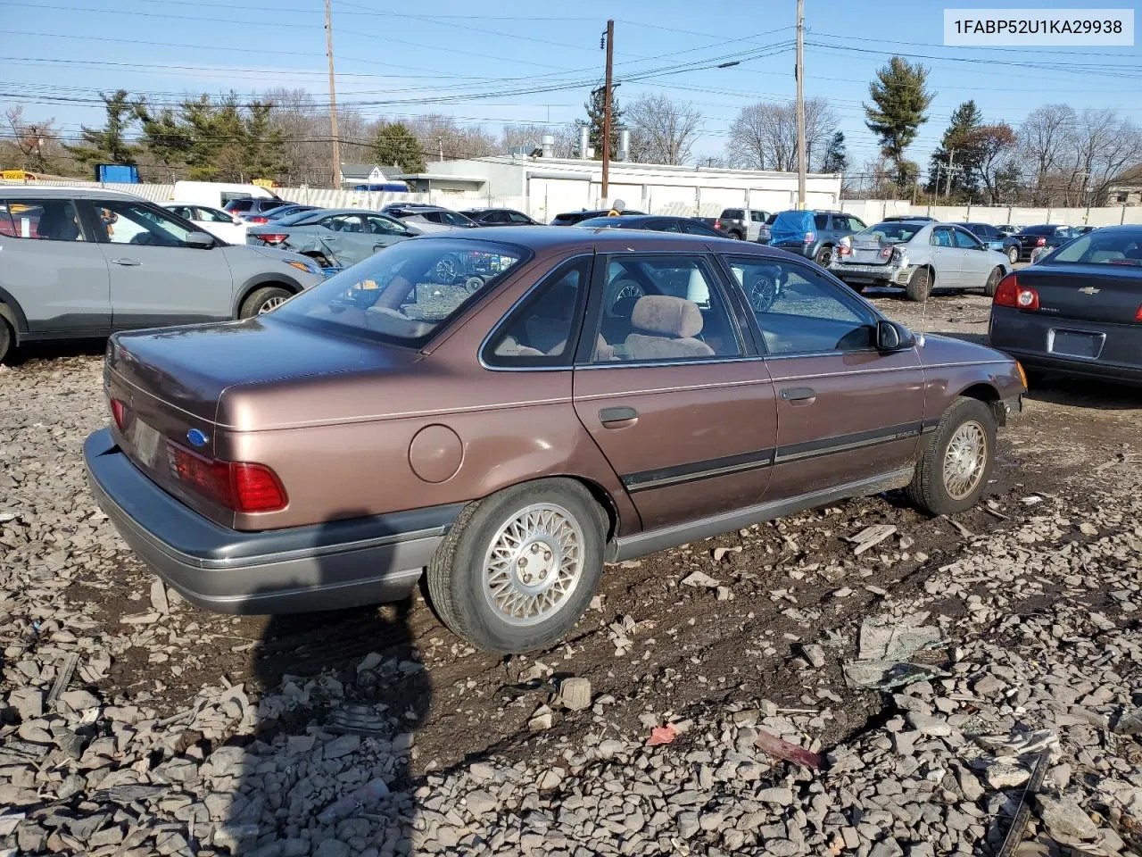1989 Ford Taurus Gl VIN: 1FABP52U1KA29938 Lot: 86684144