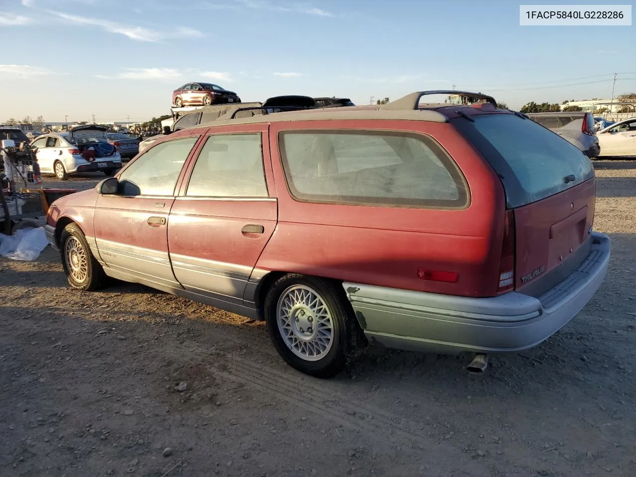 1990 Ford Taurus Lx VIN: 1FACP5840LG228286 Lot: 88076195