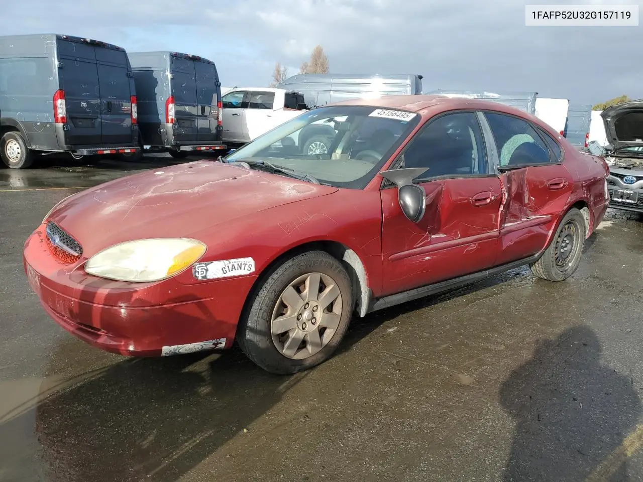 2002 Ford Taurus Lx VIN: 1FAFP52U32G157119 Lot: 45156495