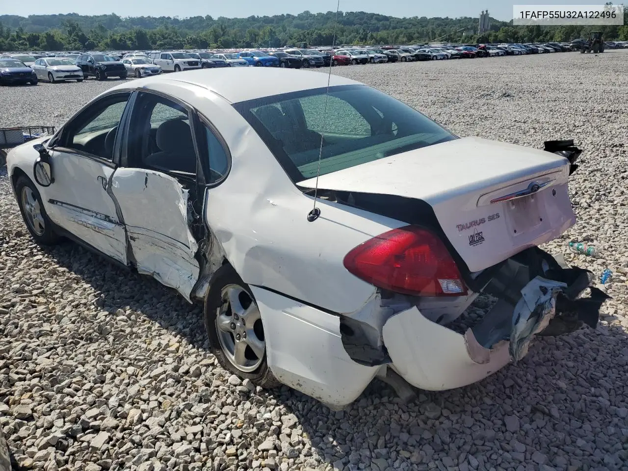2002 Ford Taurus Ses VIN: 1FAFP55U32A122496 Lot: 61579735