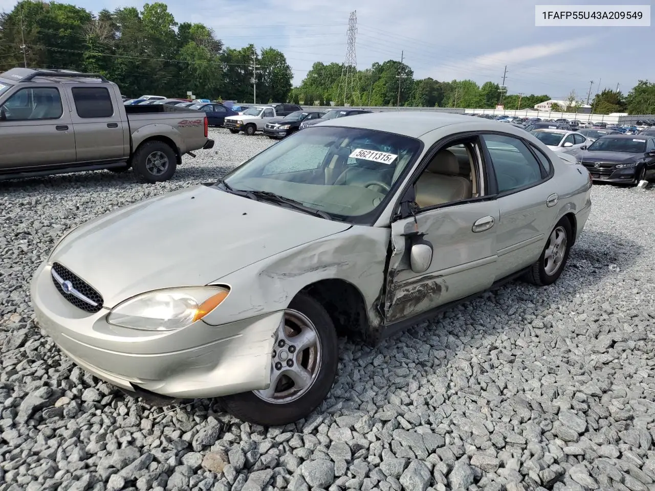 2003 Ford Taurus Ses VIN: 1FAFP55U43A209549 Lot: 56211315
