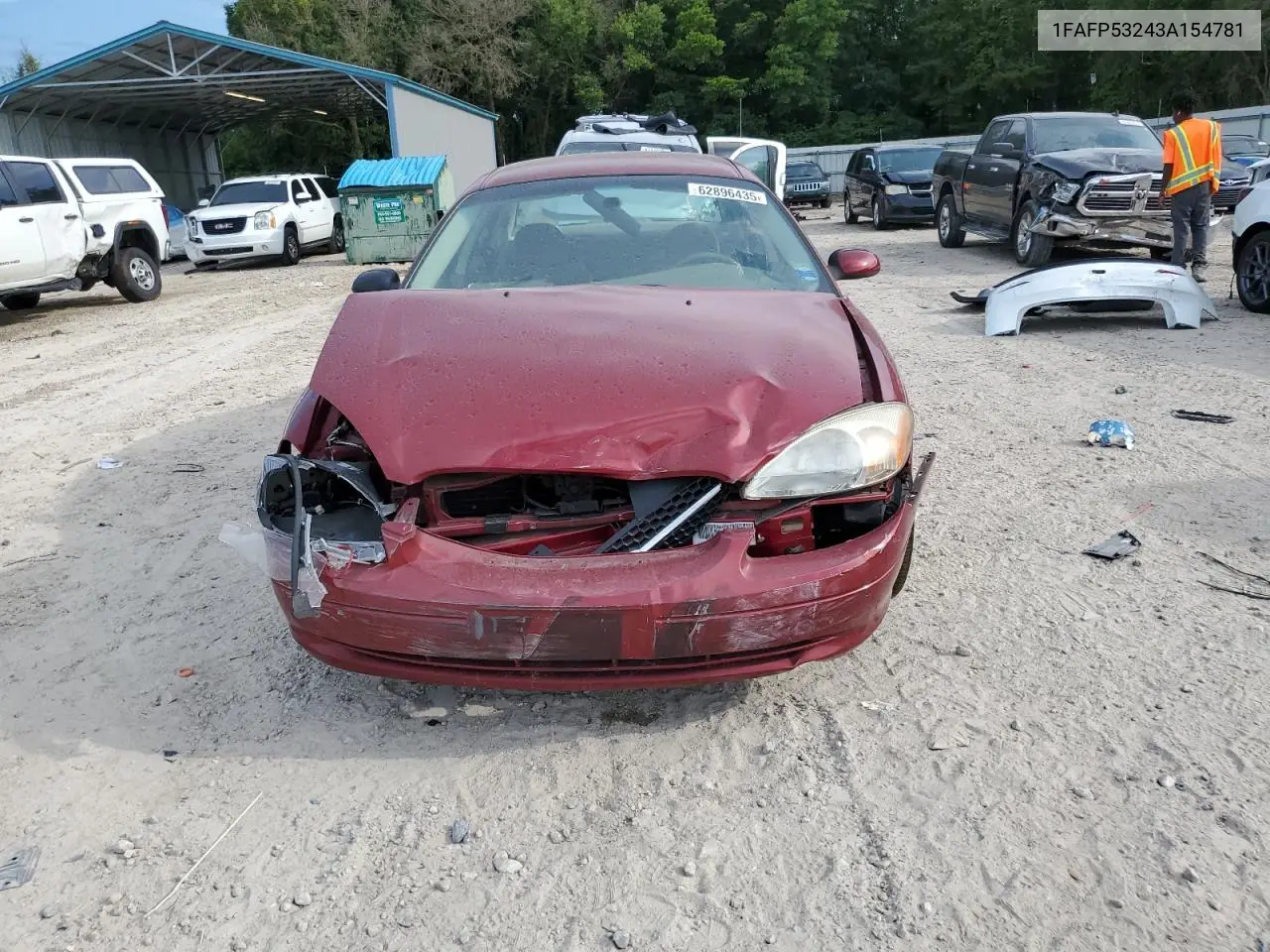 2003 Ford Taurus Se VIN: 1FAFP53243A154781 Lot: 62896435
