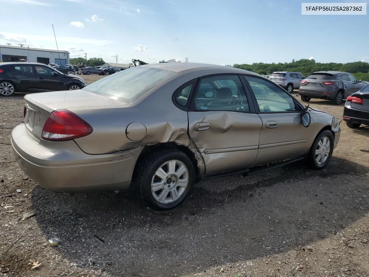 2005 Ford Taurus Sel VIN: 1FAFP56U25A287362 Lot: 62753335