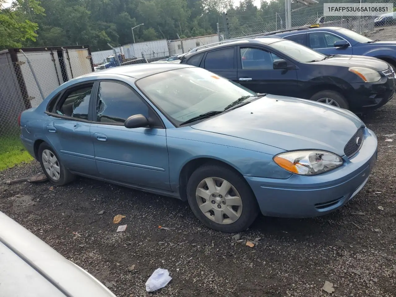 2005 Ford Taurus Se VIN: 1FAFP53U65A106851 Lot: 64367405