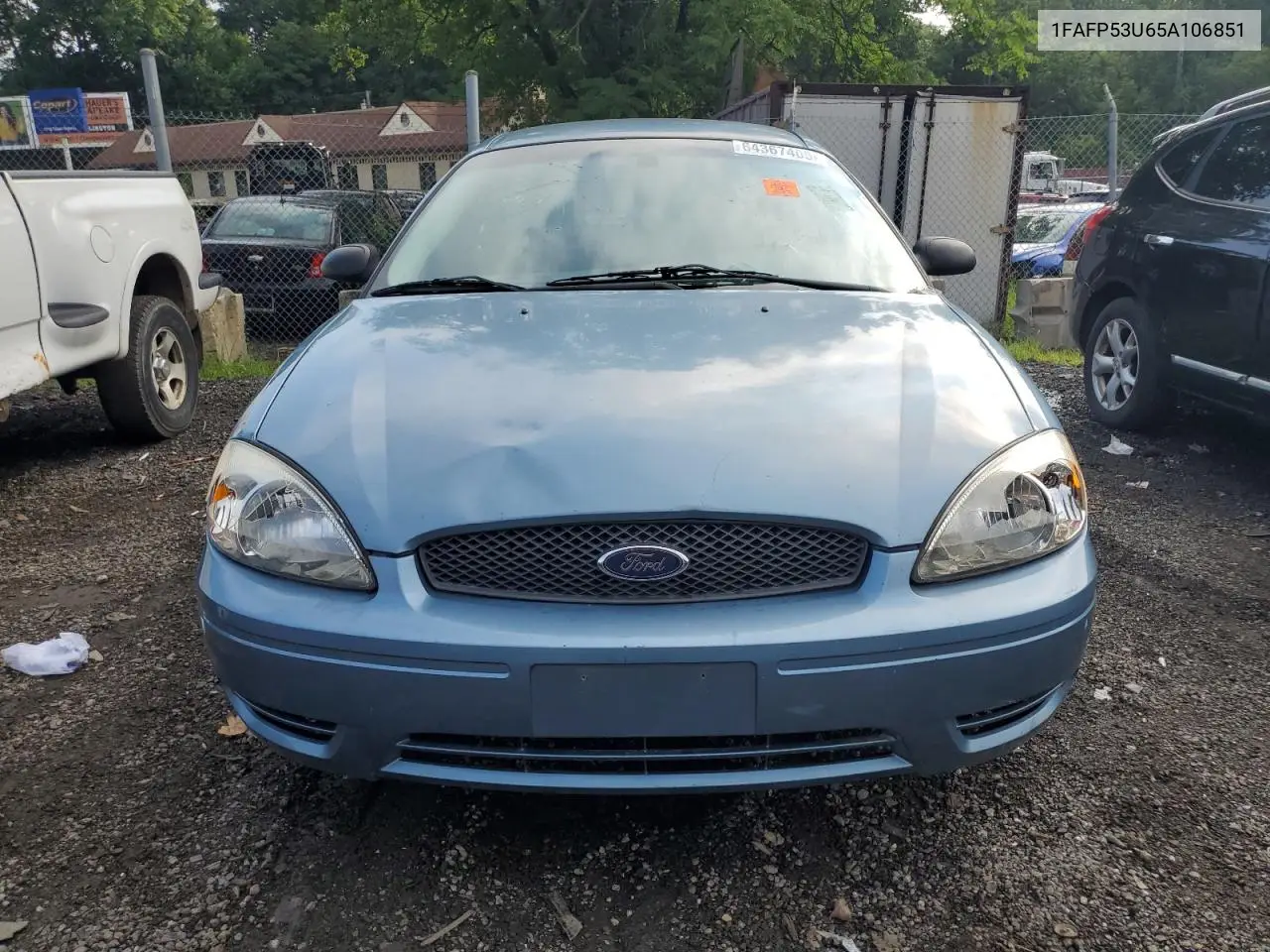 2005 Ford Taurus Se VIN: 1FAFP53U65A106851 Lot: 64367405