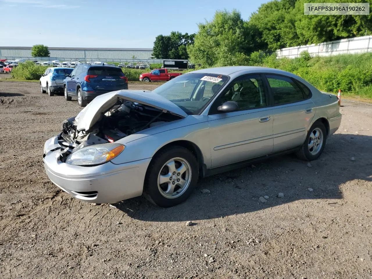 2006 Ford Taurus Se VIN: 1FAFP53U96A190262 Lot: 61898165
