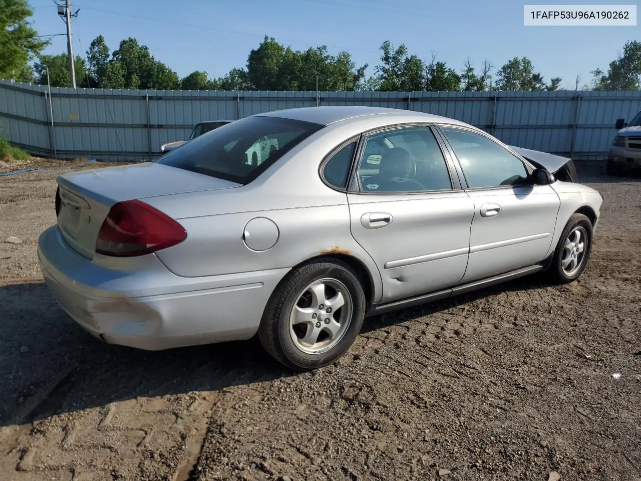 2006 Ford Taurus Se VIN: 1FAFP53U96A190262 Lot: 61898165