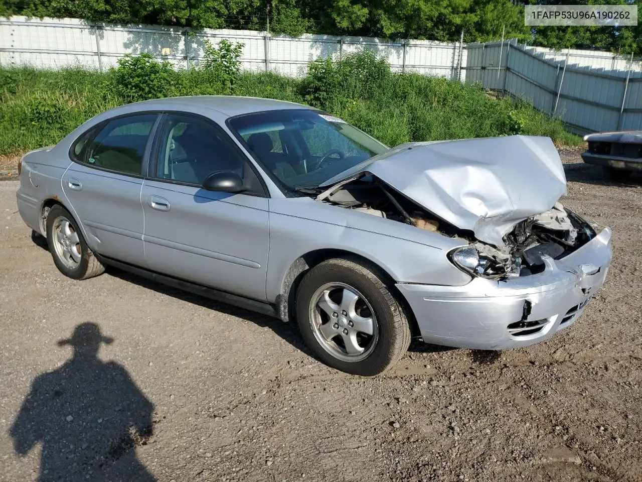 2006 Ford Taurus Se VIN: 1FAFP53U96A190262 Lot: 61898165