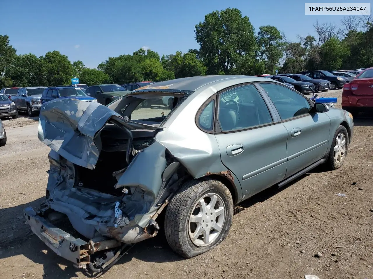 2006 Ford Taurus Sel VIN: 1FAFP56U26A234047 Lot: 62462835