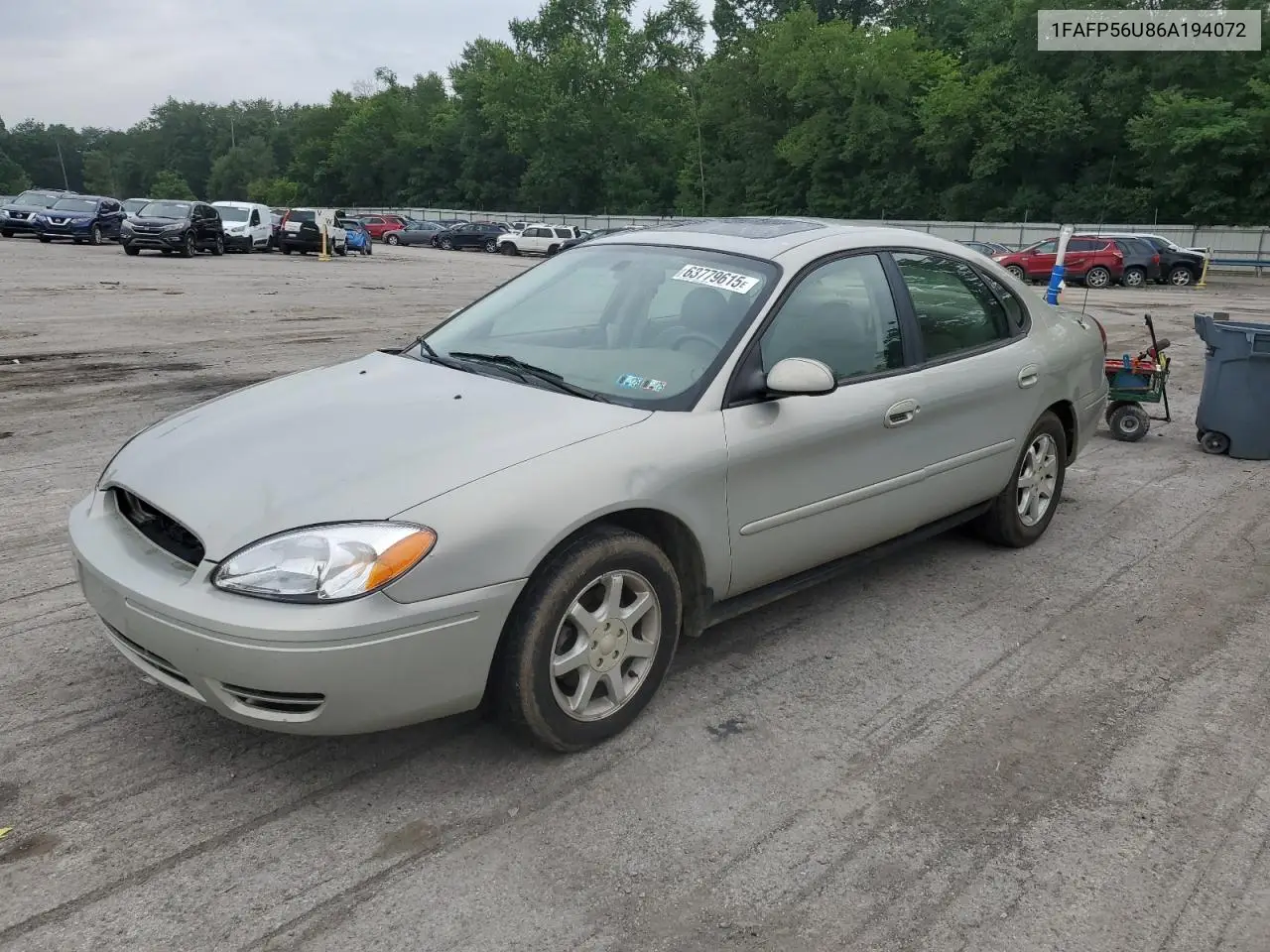 2006 Ford Taurus Sel VIN: 1FAFP56U86A194072 Lot: 63779615