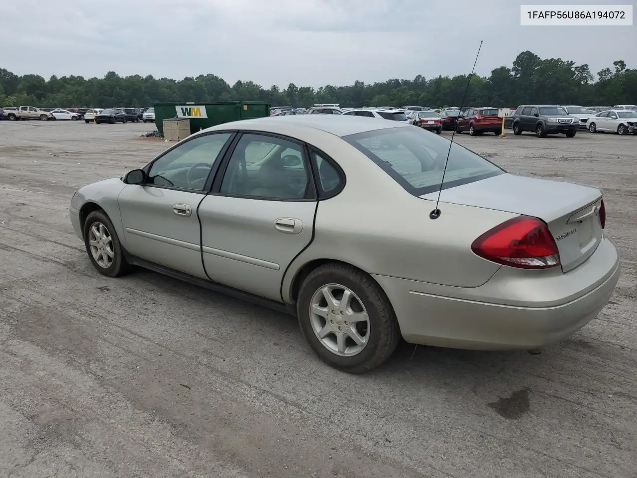 2006 Ford Taurus Sel VIN: 1FAFP56U86A194072 Lot: 63779615
