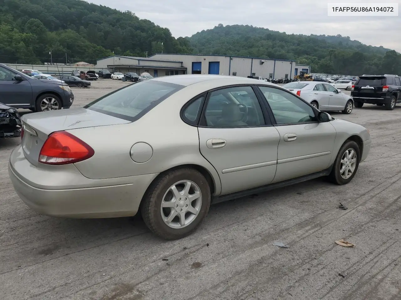2006 Ford Taurus Sel VIN: 1FAFP56U86A194072 Lot: 63779615