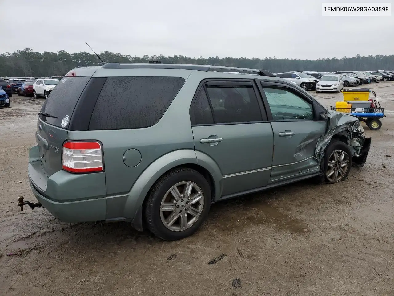 2008 Ford Taurus X Limited VIN: 1FMDK06W28GA03598 Lot: 45763065