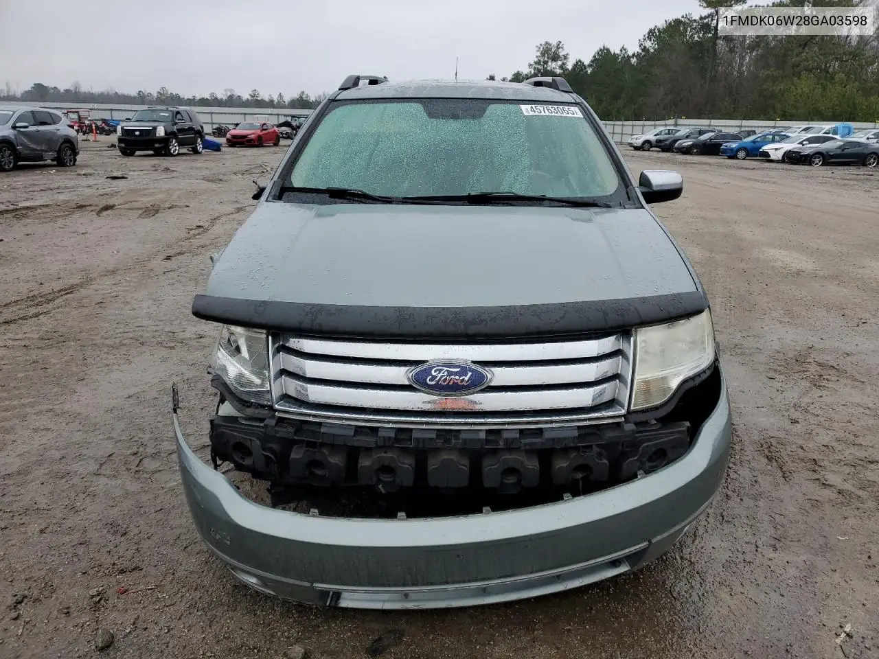 2008 Ford Taurus X Limited VIN: 1FMDK06W28GA03598 Lot: 45763065