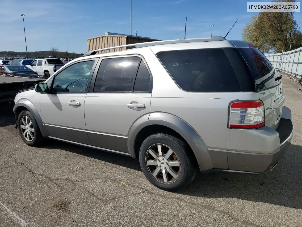 2008 Ford Taurus X Sel VIN: 1FMDK02W28GA05793 Lot: 52317125