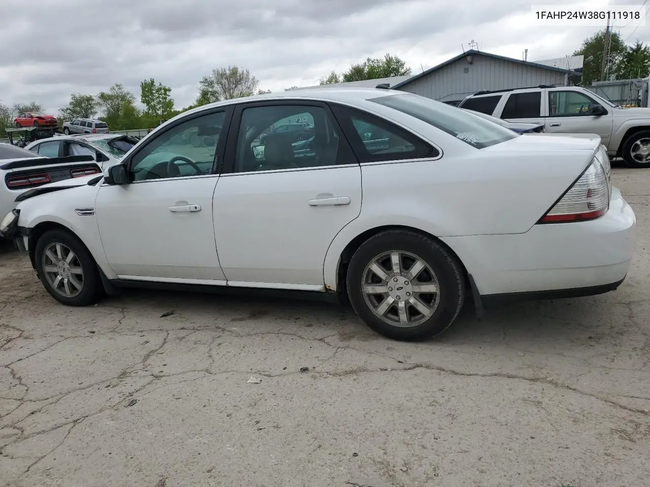 2008 Ford Taurus Sel VIN: 1FAHP24W38G111918 Lot: 55752305