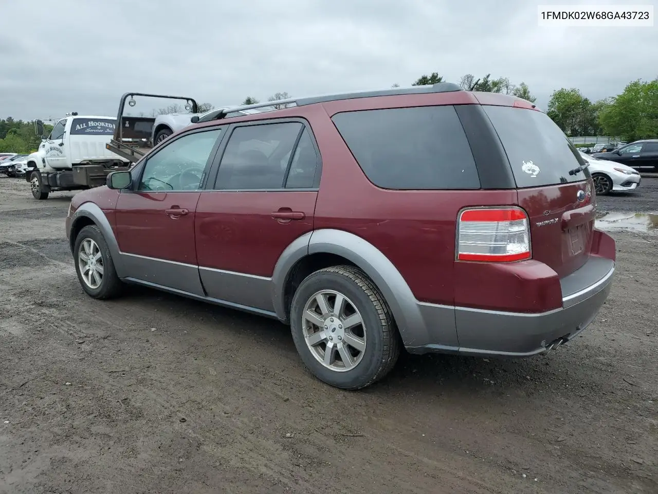 2008 Ford Taurus X Sel VIN: 1FMDK02W68GA43723 Lot: 56650305