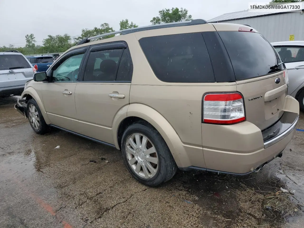 2008 Ford Taurus X Limited VIN: 1FMDK06W88GA17330 Lot: 58788945