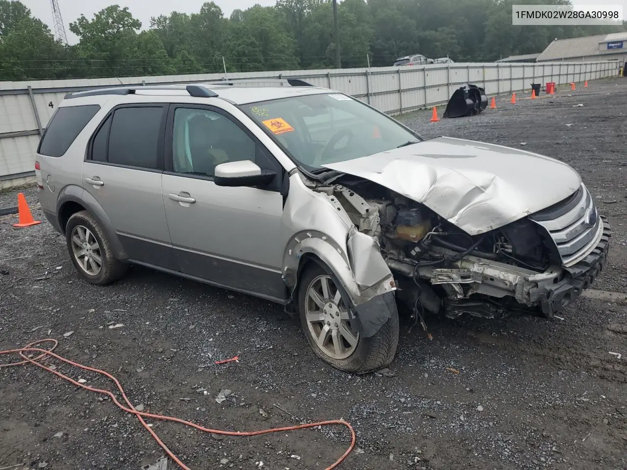 2008 Ford Taurus X Sel VIN: 1FMDK02W28GA30998 Lot: 60132235