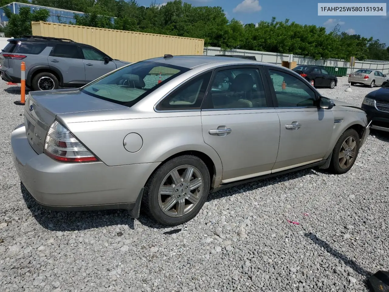 2008 Ford Taurus Limited VIN: 1FAHP25W58G151934 Lot: 60219925