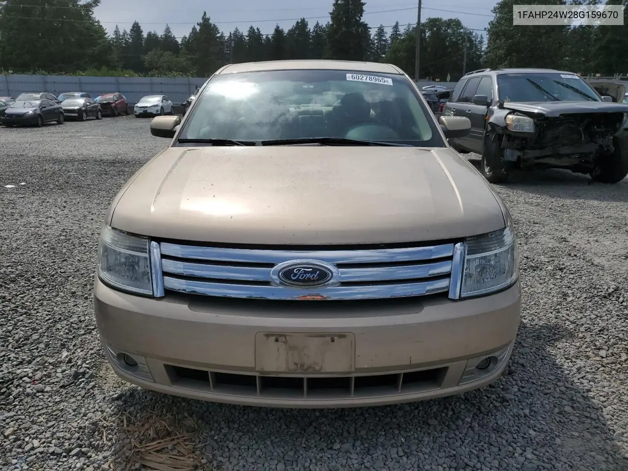 2008 Ford Taurus Sel VIN: 1FAHP24W28G159670 Lot: 60278965