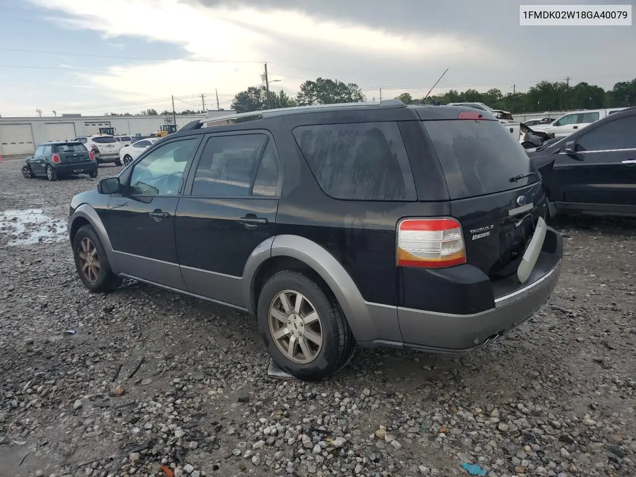 2008 Ford Taurus X Sel VIN: 1FMDK02W18GA40079 Lot: 61216795