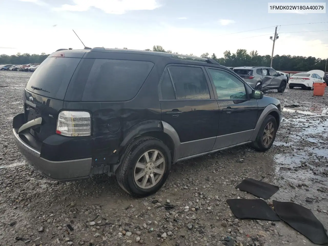 2008 Ford Taurus X Sel VIN: 1FMDK02W18GA40079 Lot: 61216795