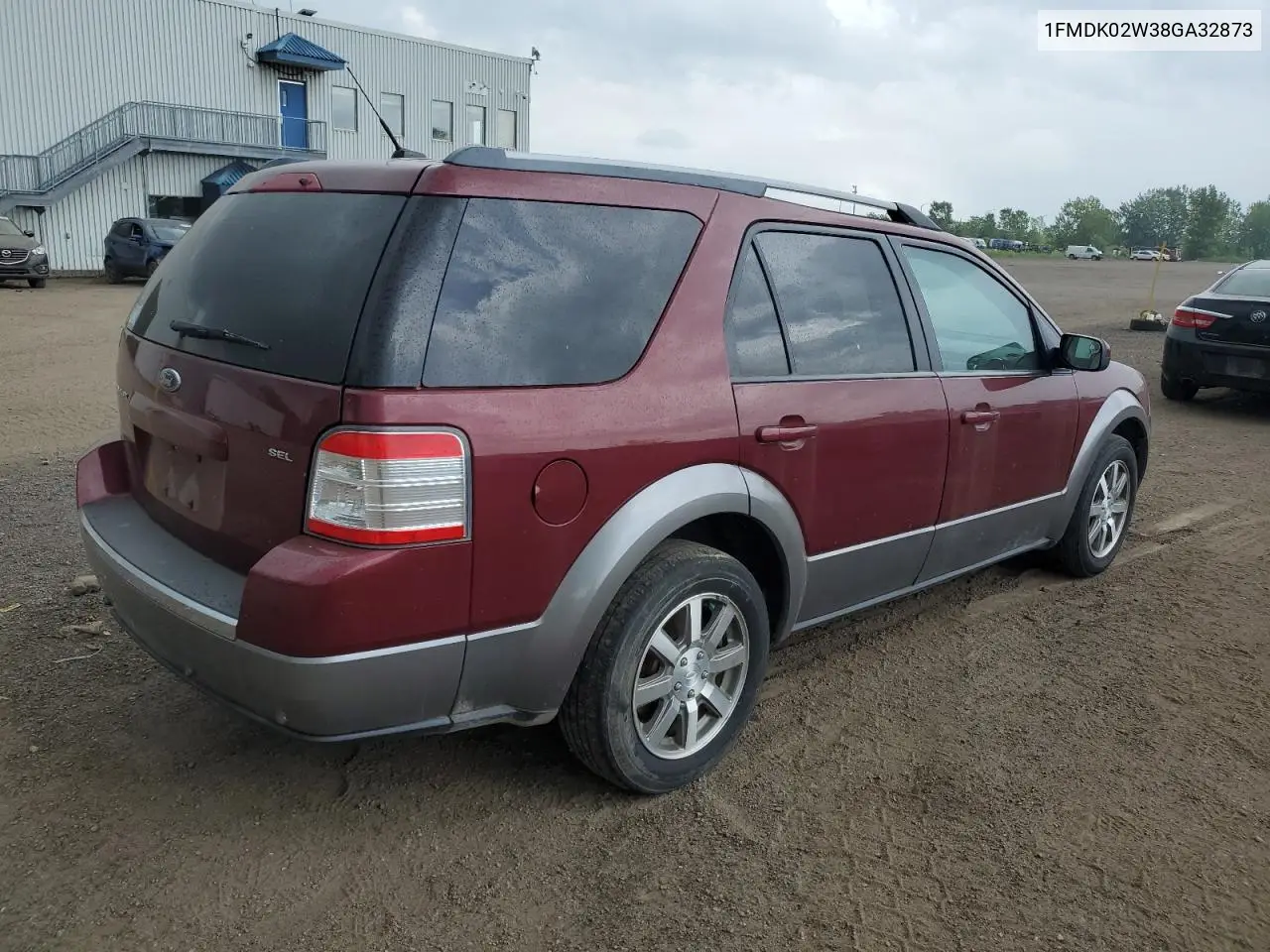 2008 Ford Taurus X Sel VIN: 1FMDK02W38GA32873 Lot: 61338115