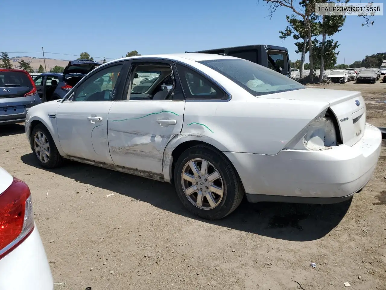 2009 Ford Taurus Se VIN: 1FAHP23W39G119598 Lot: 62777005