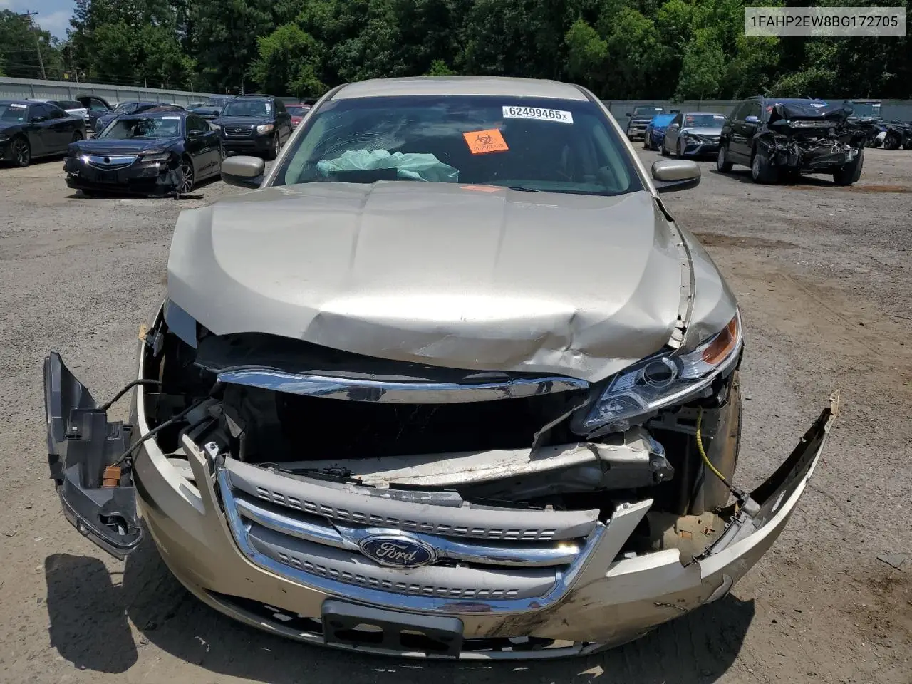 2011 Ford Taurus Sel VIN: 1FAHP2EW8BG172705 Lot: 62499465