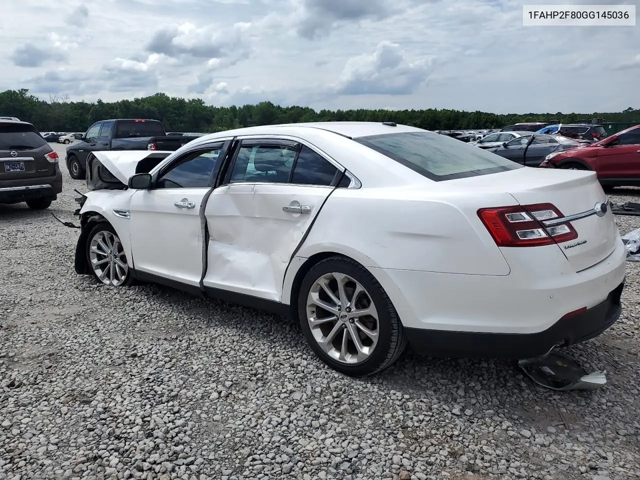 2016 Ford Taurus Limited VIN: 1FAHP2F80GG145036 Lot: 59088365
