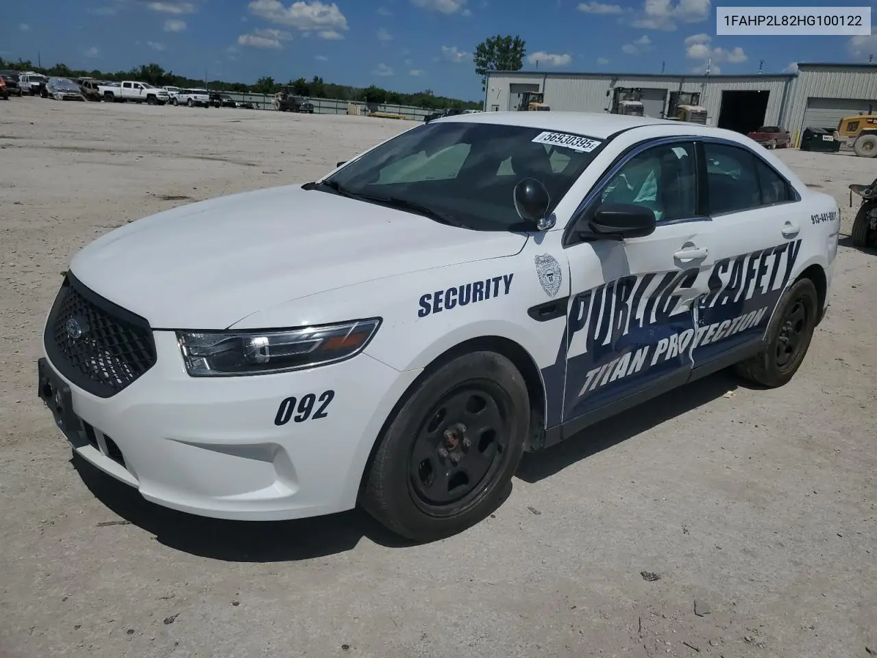 2017 Ford Taurus Police Interceptor VIN: 1FAHP2L82HG100122 Lot: 56930395