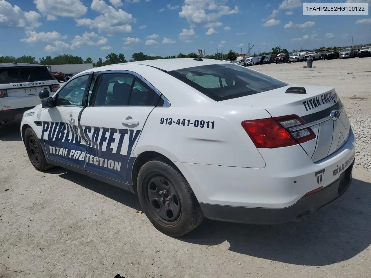 2017 Ford Taurus Police Interceptor VIN: 1FAHP2L82HG100122 Lot: 56930395
