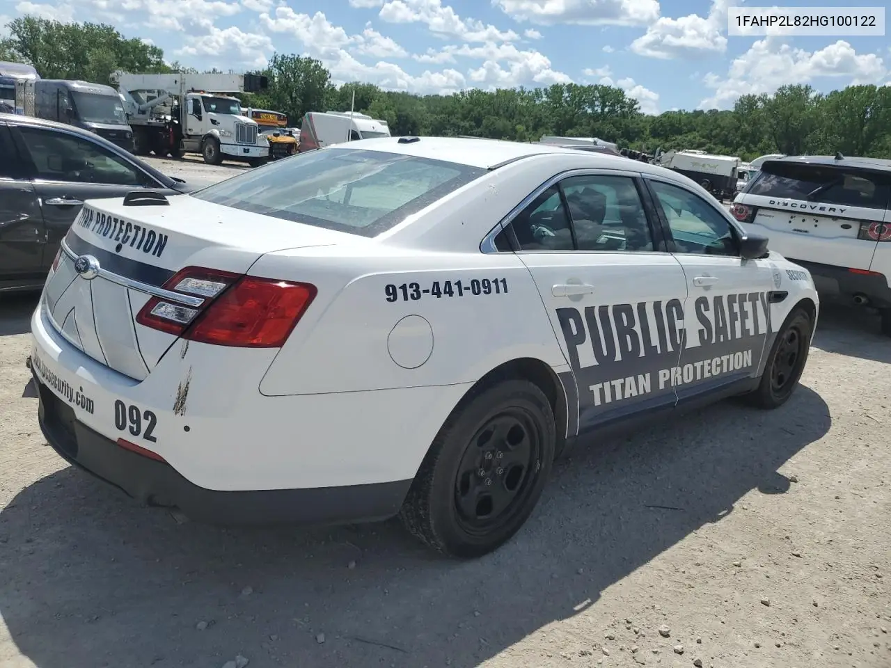 2017 Ford Taurus Police Interceptor VIN: 1FAHP2L82HG100122 Lot: 56930395
