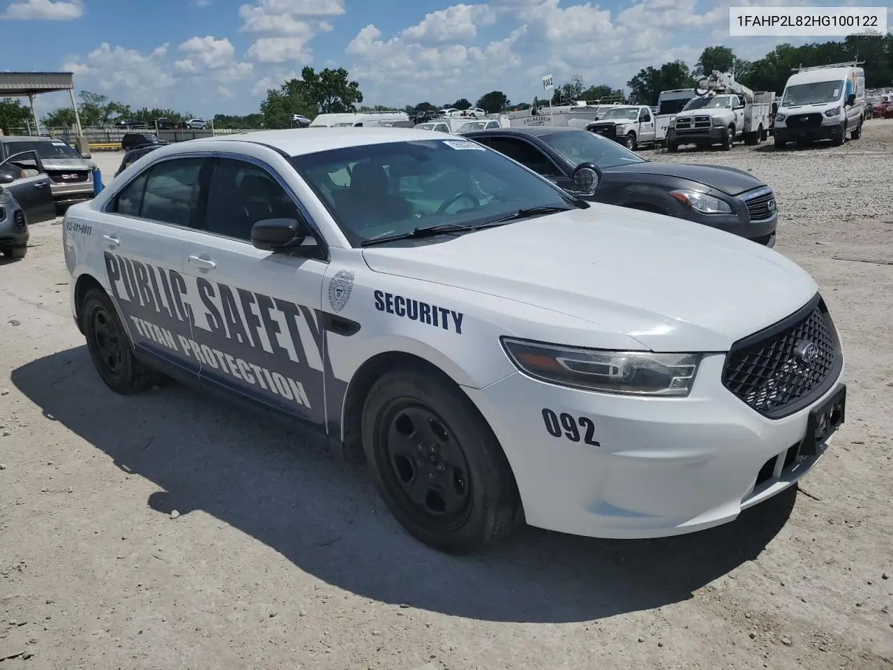 2017 Ford Taurus Police Interceptor VIN: 1FAHP2L82HG100122 Lot: 56930395