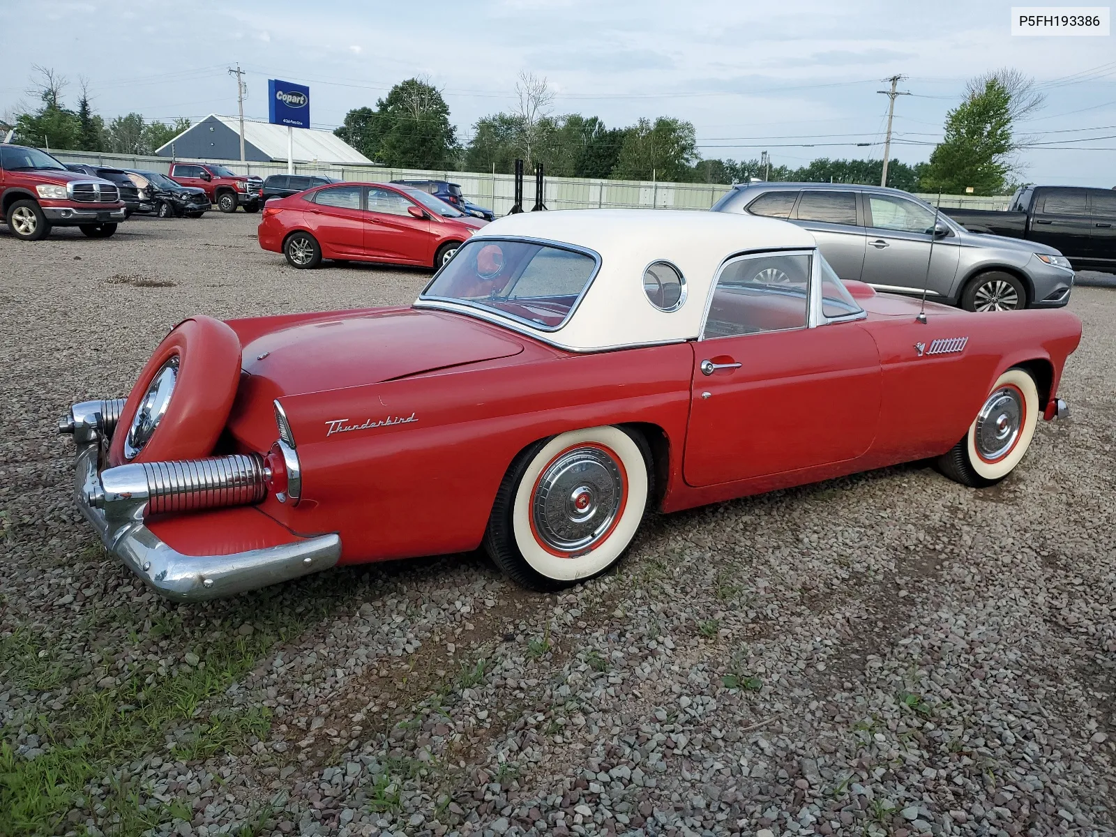 1955 Ford Tbird VIN: P5FH193386 Lot: 66000384