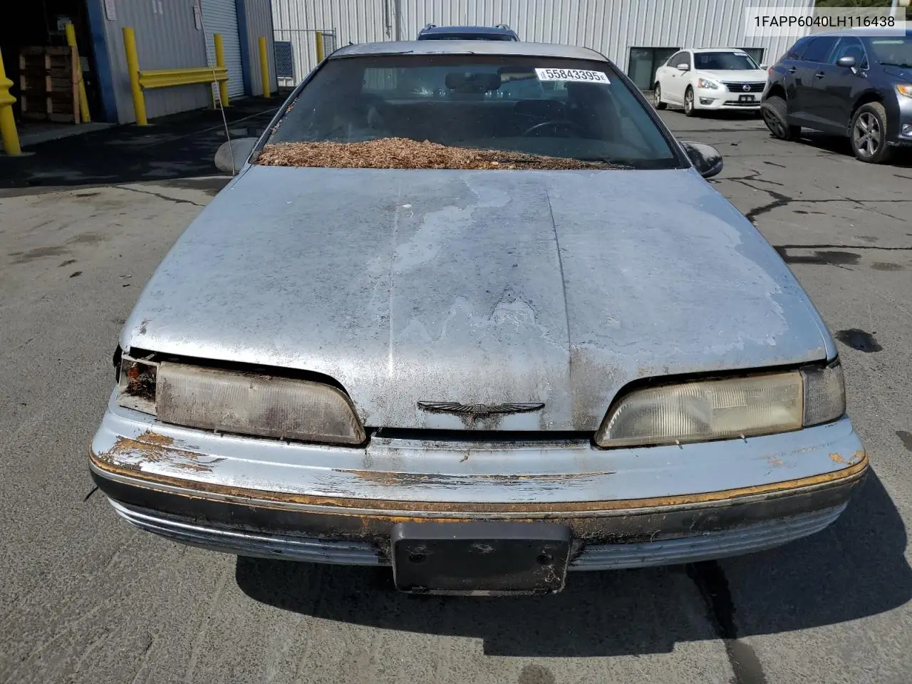 1990 Ford Thunderbird VIN: 1FAPP6040LH116438 Lot: 55843395