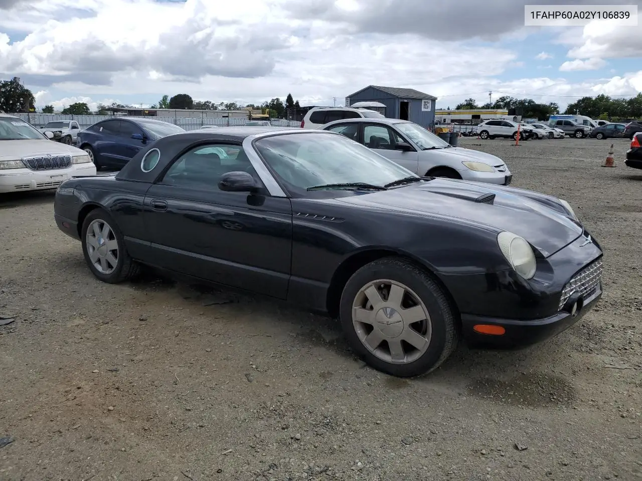 2002 Ford Thunderbird VIN: 1FAHP60A02Y106839 Lot: 56254595