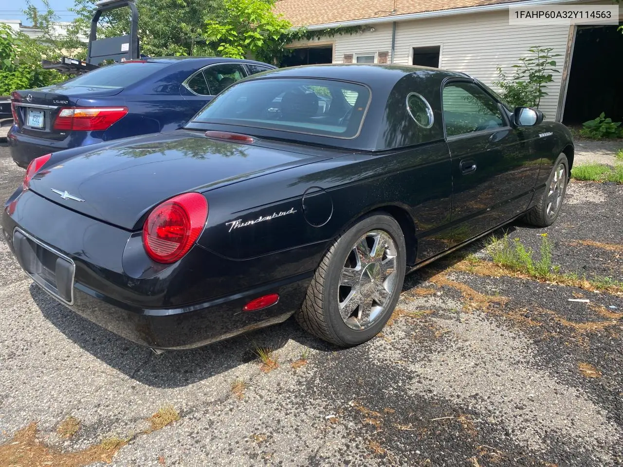 2002 Ford Thunderbird VIN: 1FAHP60A32Y114563 Lot: 61160805